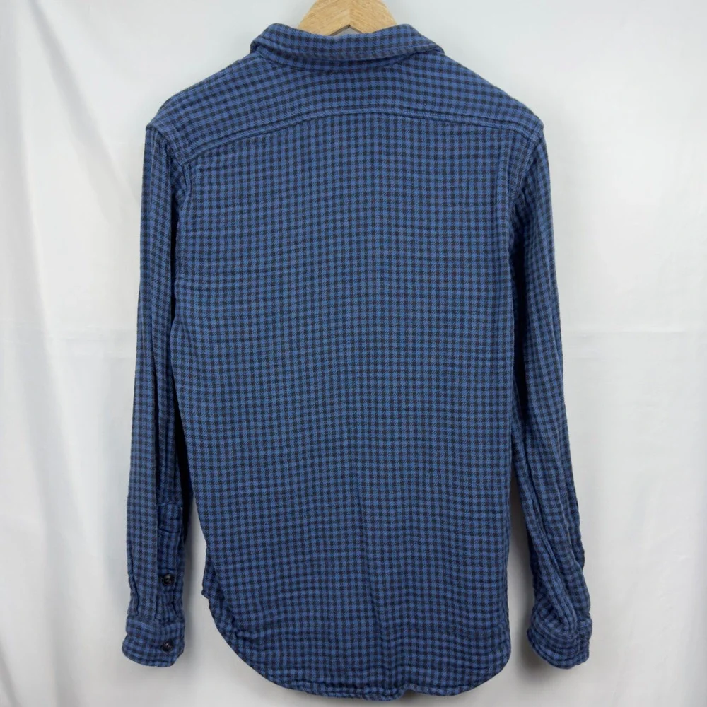 Polo Ralph Lauren Flannel Shirt Blue‎ Checkered Button Up Long Sleeve Small